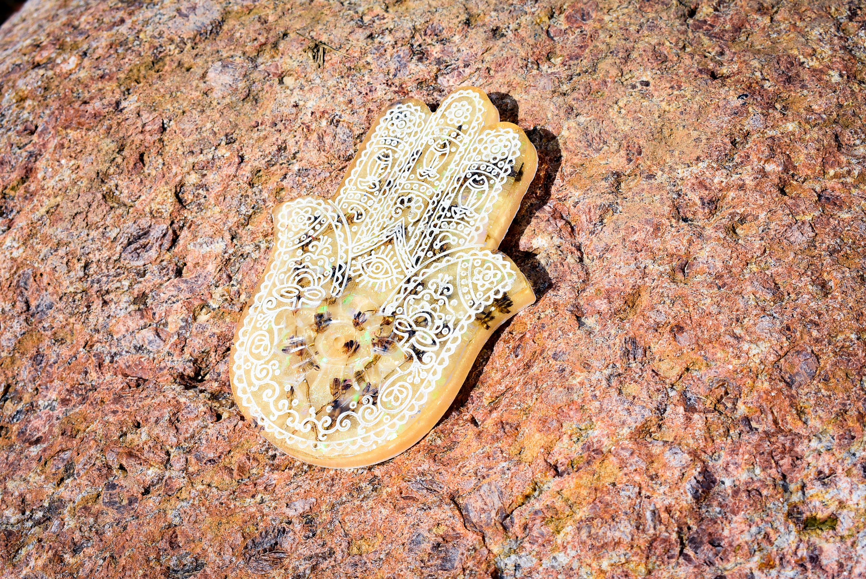 Lavendar Infused Hamsa Hand Incense Holder