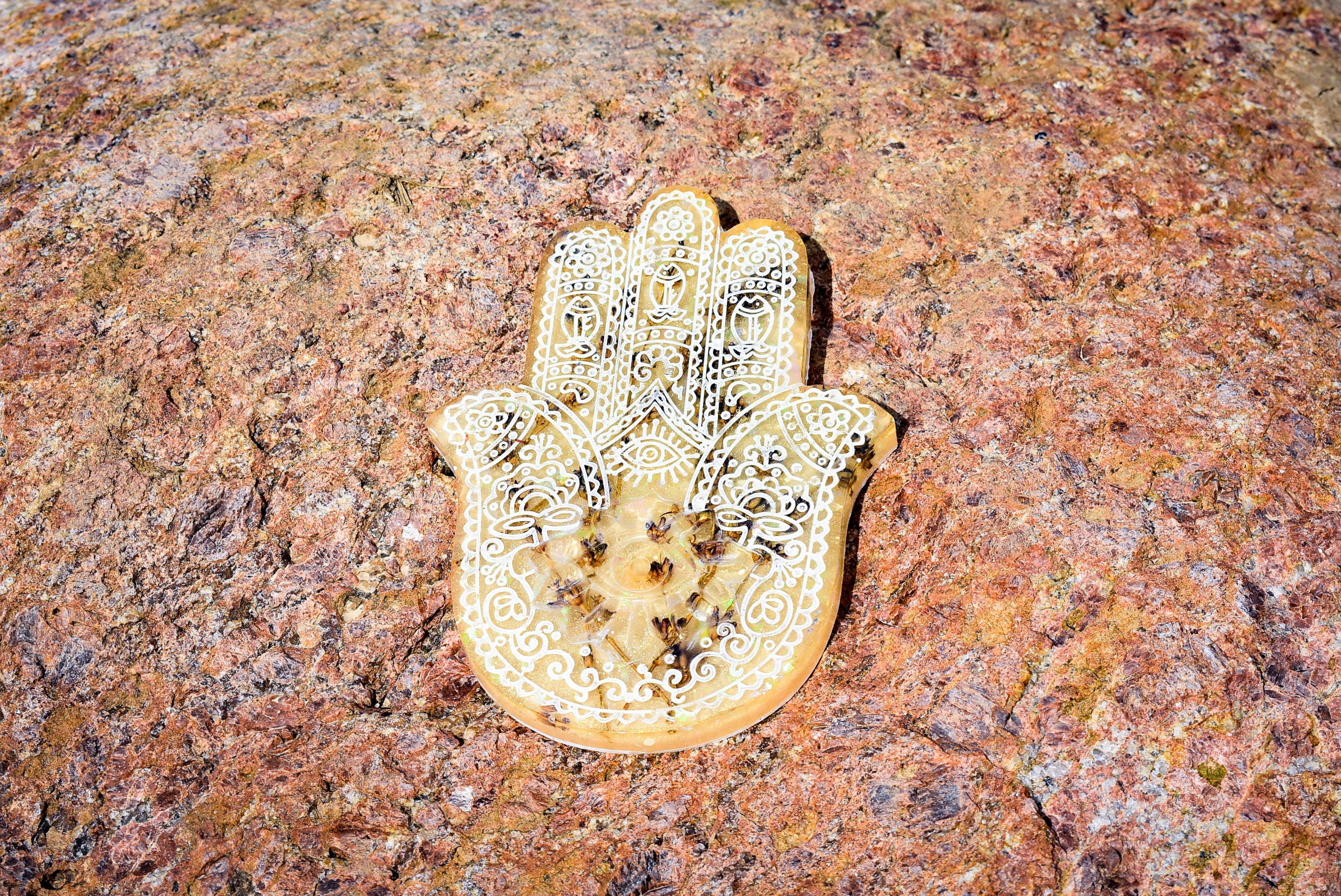 Lavendar Infused Hamsa Hand Incense Holder