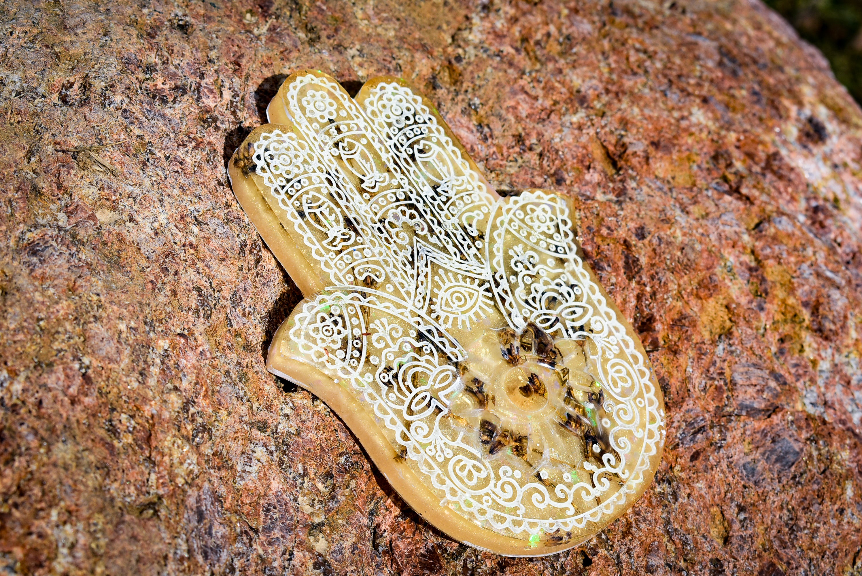 Lavendar Infused Hamsa Hand Incense Holder