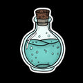 Teal Potion Bottle Sticker